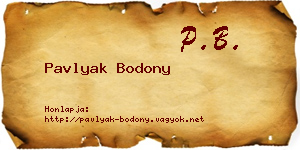 Pavlyak Bodony névjegykártya